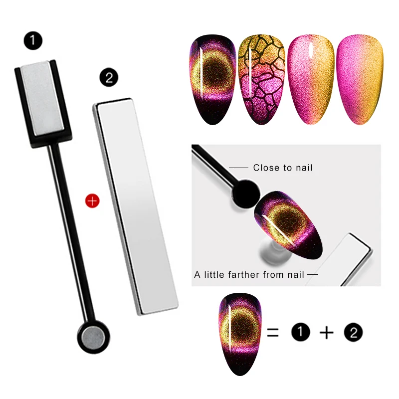 LEMOOC 9D кошка магнитные лазерные блестящие разноцветные переливающиеся туфли УФ