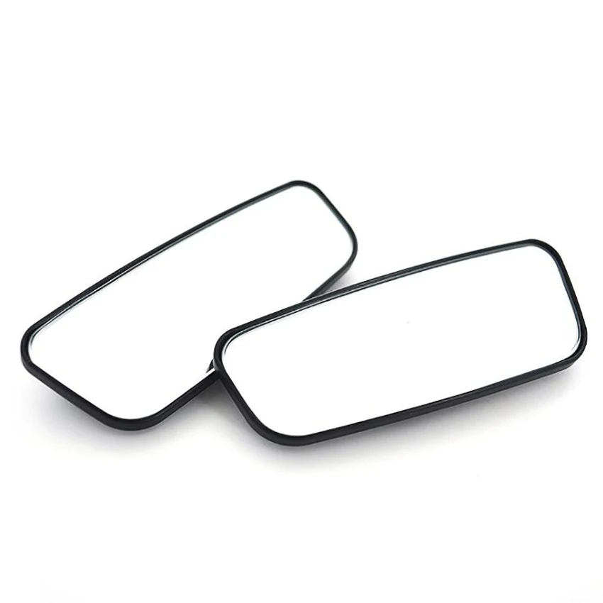 

1 Pair Driver Passenger Side Stick-On Adjustable Blind Spot Mirrors, Rectangular Curved Blind Spot Angle Auxiliary Mirrors