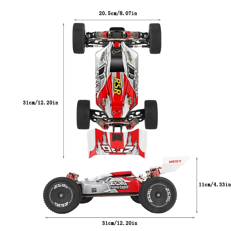 

P15C 1/14 2.4GHz 4WD Simulation Toys Interactive RC Racing Car with Rechargeable Batteries Birthday Party Gift Off-Road