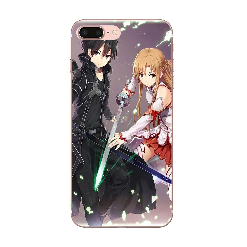 Sword Art Online Kirito Asuna TPU Coque Case For Sony Xperia Z Z1 Z2 Z3 Z4 Z5 compact Mini M2 M4 M5 T3 E3 E5 XA XA1 XZ Premium | Мобильные
