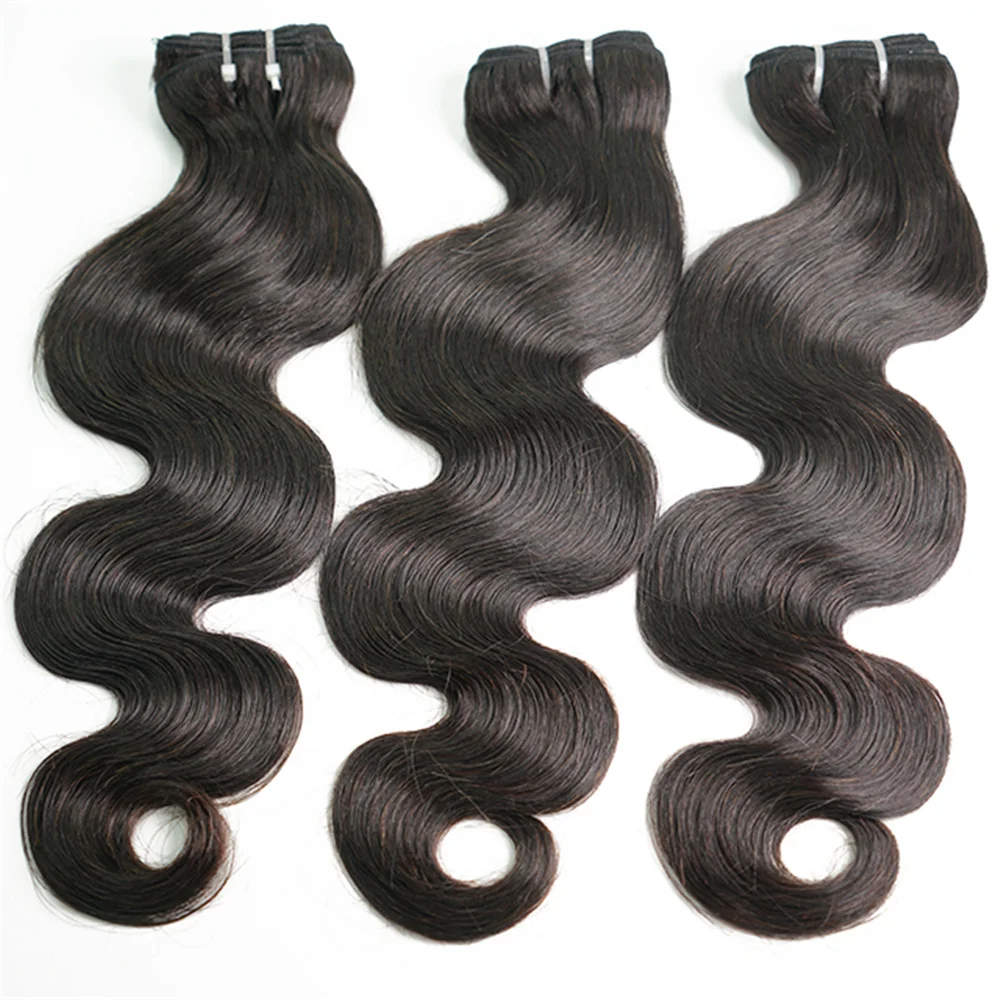 

30 Inches Body Wave Human Hair Bundles for Black Women Brazilian Wavy Human Hair Extensions Non Remy Hair 3/4 Pcs
