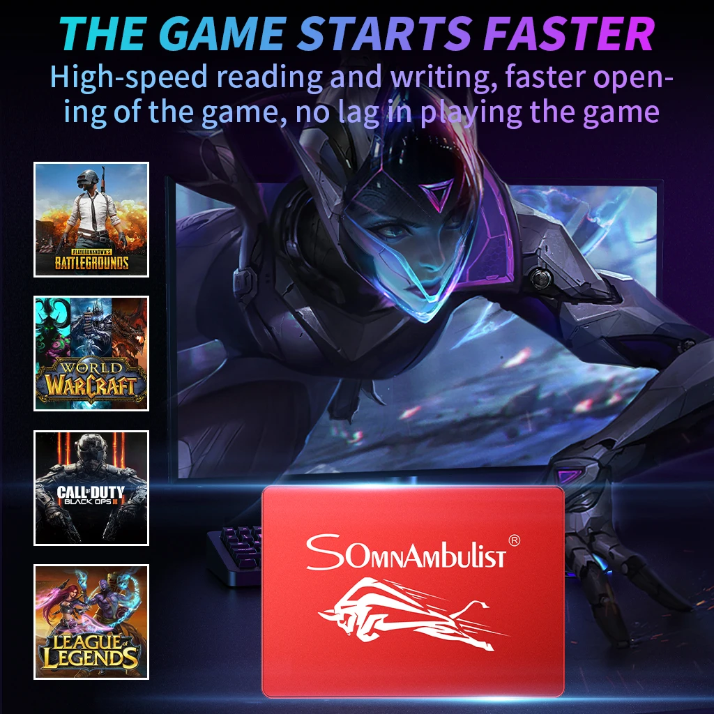 SOMNAMBULIST металлический bullfight SSD Plus Внутренний твердотельный жесткий диск SATA III 2 5