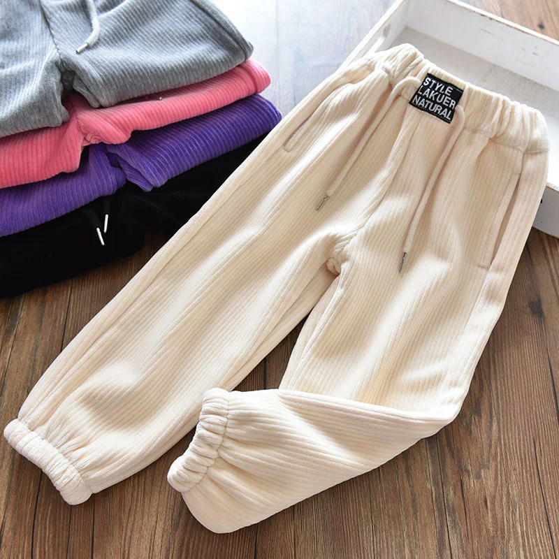 

Girl Pants Spring Autumn Kids Trousers Boy Sports Thicken Long Pants Toddler Casual Kids Girls Leggings Trousers For Girls