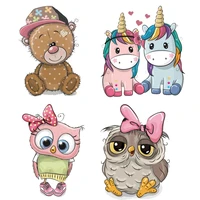cute animal patches for clothing thermoadhesive patches diy fusible transfer cartoon appliques clothing stickers for clothes