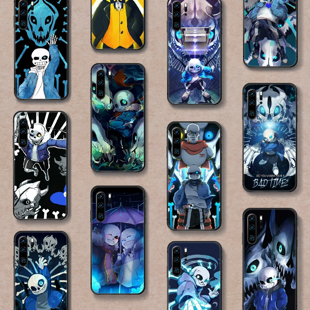 Чехол для телефона с играми Sans Undertale Huawei P Mate 10 20 30 40 Lite Pro smart Z 2019 nova 5t Черный