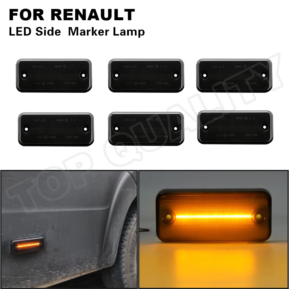 

6X For Iveco Fiat Ducato Citroen Relay Peugeot Boxer Renault Trucks VOLVO MAN DAF Smoked LED Side Marker Light Amber Error Free