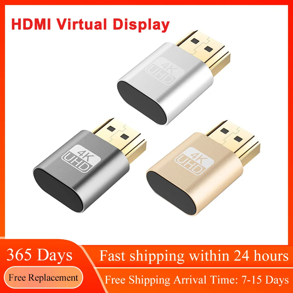 Адаптер Виртуального дисплея VGA HDMI совместимый 4K DDC EDID дисплей Чит Виртуальная