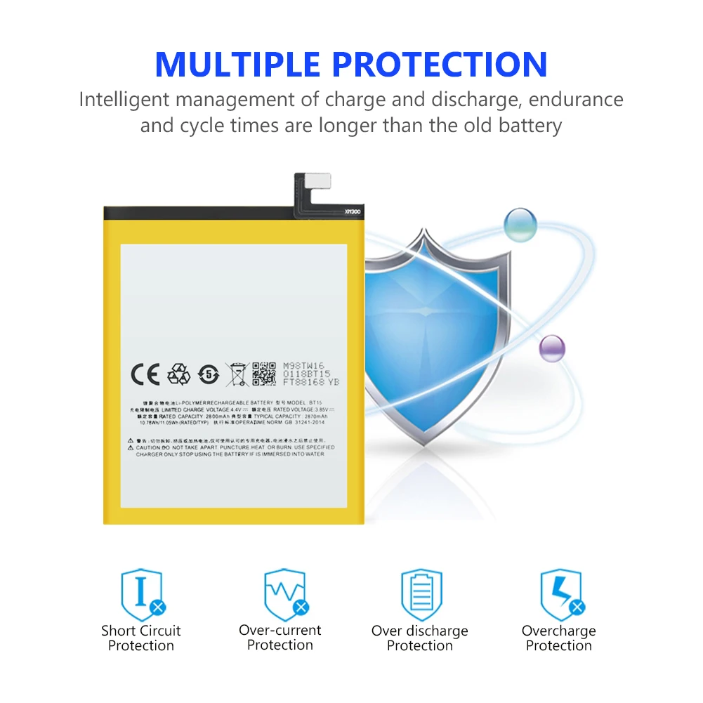 Сменный аккумулятор для MEIZU M3S высококачественный 2870 мАч запасные части батарей