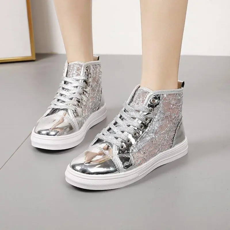 

Уличные Нескользящие туфли на резиновой подошве, сетчатые туфли на плоской подошве со шнуровкой и круглым носком, весна-лето 2021