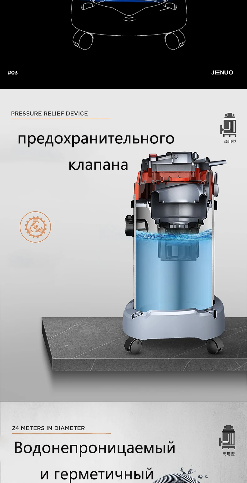 JIE NUO пылесос автомобильный с большим всасыванием высоковольтное реле коммерческий автомойка магазин влажный и сухой пылесос
