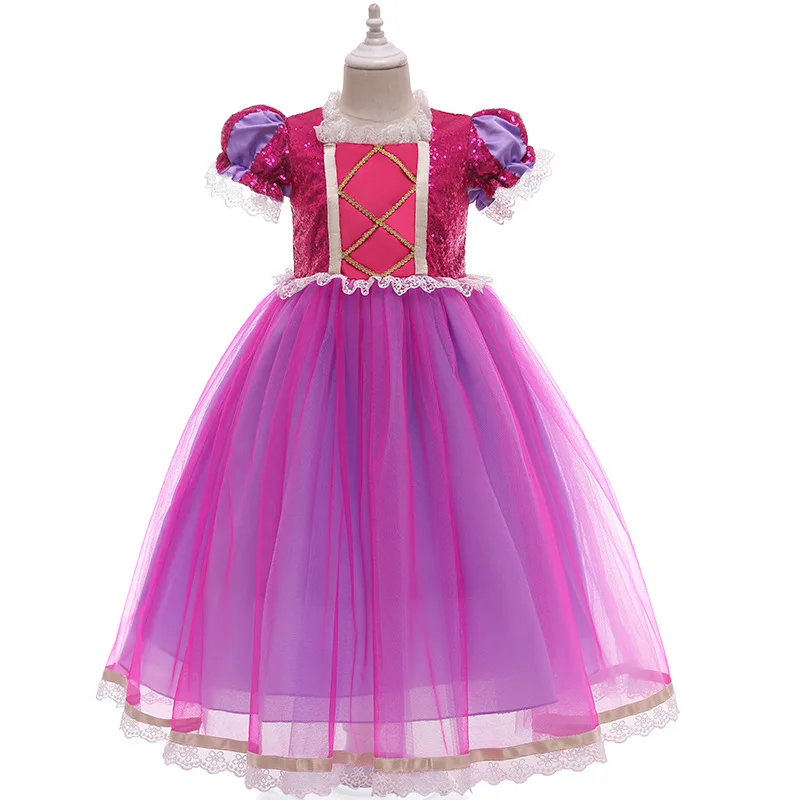 

Kids Magic Hair Christmas Princess Dress For Girls Children Tangled Princess Role Playing Clothes Halloween Party Costumes 2-8T