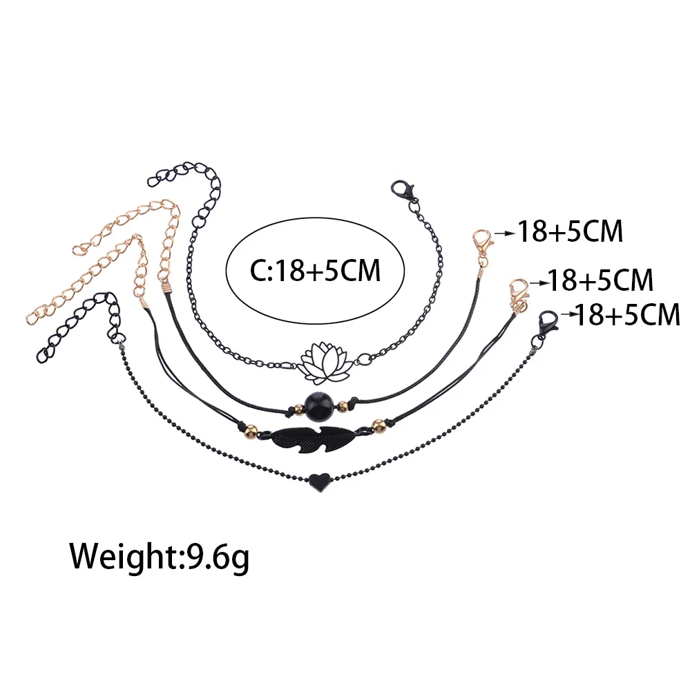 Женский винтажный браслет Lotus Feather черный с имитацией жемчуга вечерние ювелирные