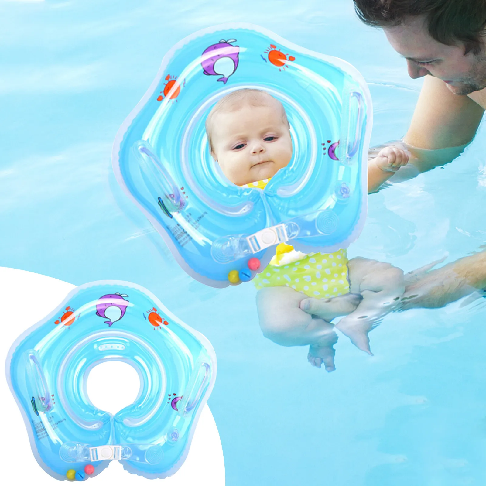 

Baby summer dolphin swimming ring flower ring swimming pool buoy adjustable baby swimming ring HOT bouee gonflable piscine 40*