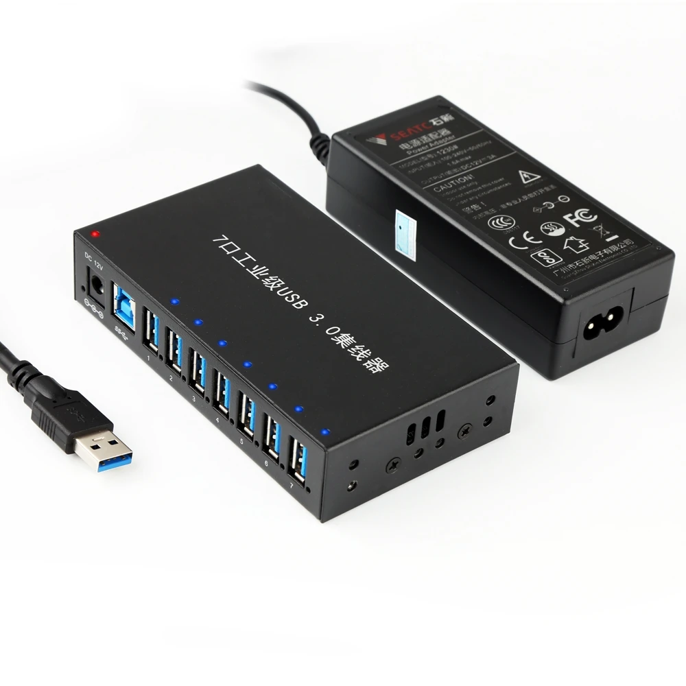 USB 3 0 7 Порты и разъёмы промышленные металлические usb хаб приведенный в действие