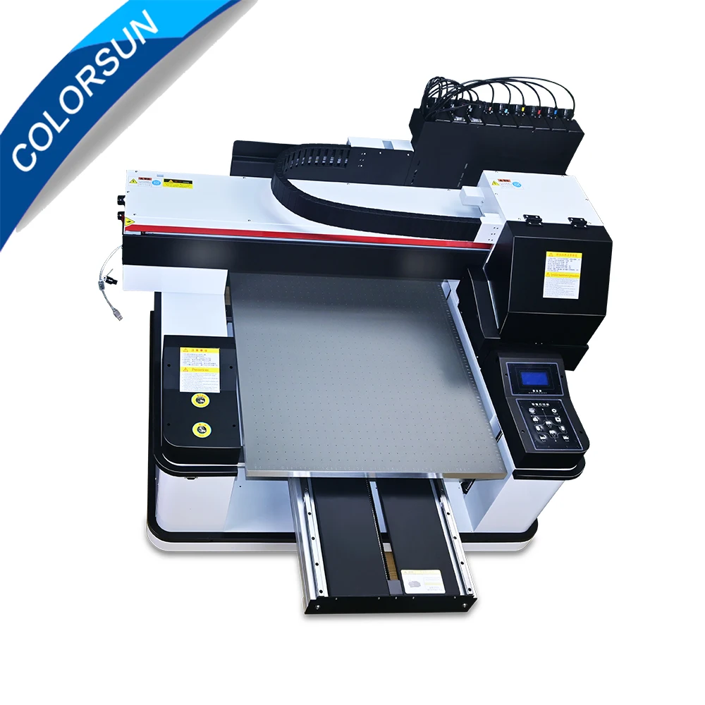 Colorsun Automatic A1 UV printer 6090 UV flatbed printer varnish bottle phone case acrylic printing machine Vacuuming Plateform