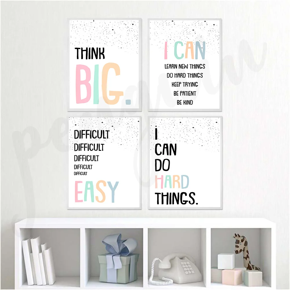 

Motivative Quote Poster Think Big Wall Art Nordic Canvas Prints Posters and Prints Picture for Living Room Decoration