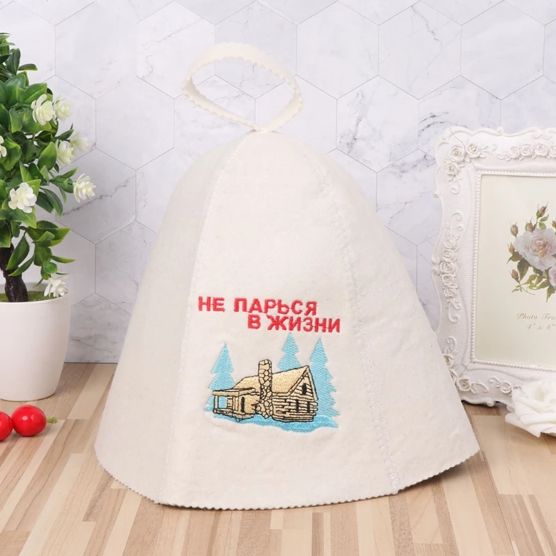 

Hot Wool Felt Sauna Hat Anti Heat Russian Banya Cap For Bath House Head Protection