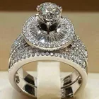 Женский набор круглых колец Milangirl с кристаллами, винтажные обручальные кольца для невесты