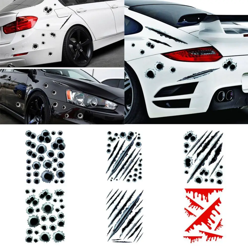 

Hole Print Car Styling Sticker Body Window Reflective Decoration Decal car accessories наклейки на авто Stickers