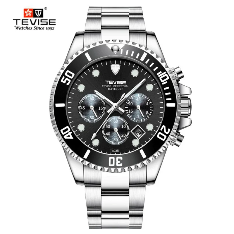 

2020 New Fashion Rotatable bezel Mens Watches with Stainless Steel Top Brand Luxury Sports Calendar Quartz Watch Men Relogio