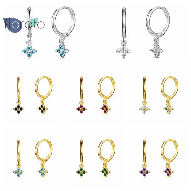 

100% S925 Sterling Silver Pendant Drop Earring Earrings For Woman Zircon Gothic Punk Dangle Pendientes Colgantes Fine Jewelry