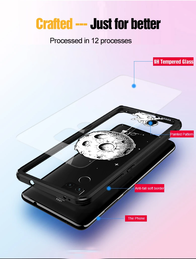 Чехол Vpower для huawei mate 20 Pro, прозрачный, закаленное стекло mate 20 mate 20 Pro, чехол, гладкая защитная крышка, оболочка