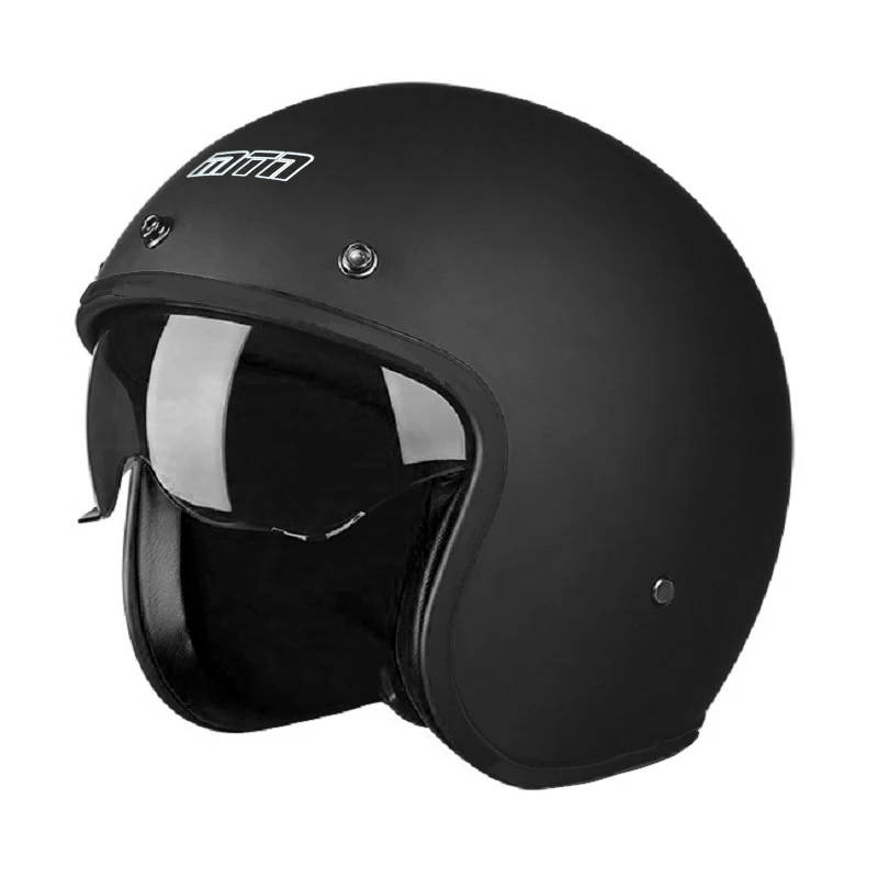 Мотоциклетный шлем с открытым лицом, Ретро винтажный скутер Cafe Racer, мужской мотоциклетный шлем пилота, мотоциклетный шлем, Прямая продажа с завода - изображение