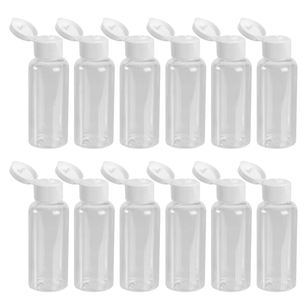 

12Pcs 50ml Empty Sample Bottle Container Jar Pot Vial with Lid Perfect for Emollient Water Shower Emulsion (Caps for