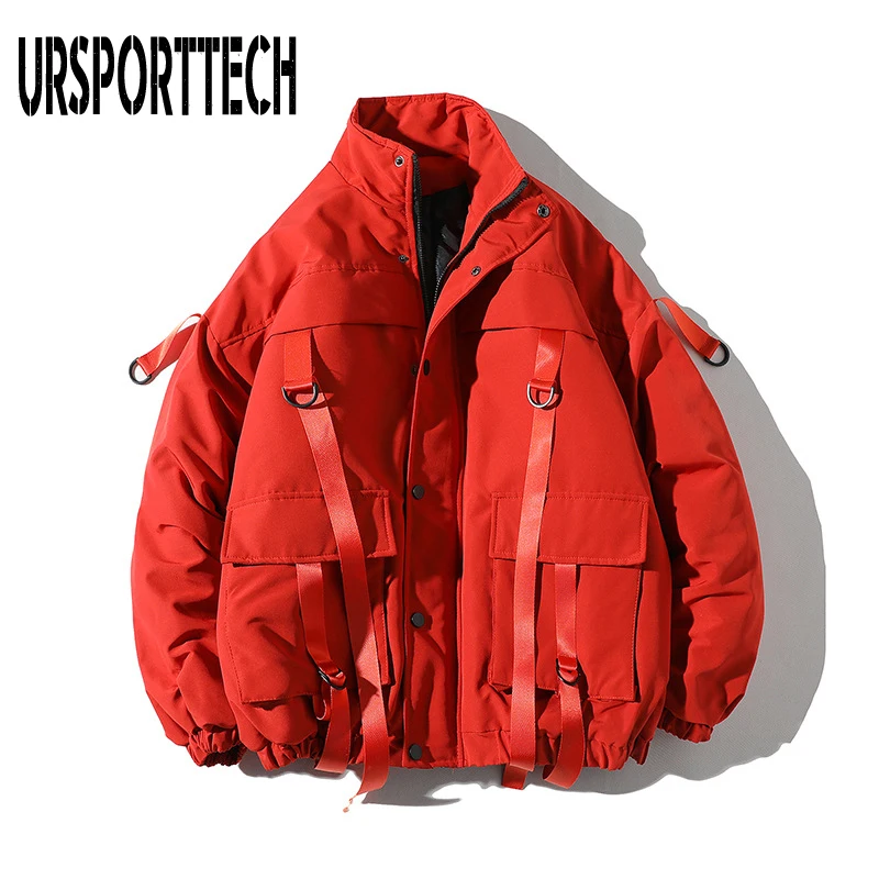 URSPORTTECH Winter Jacket Men Parak Casual Loose Winter Coat Male Thick Warm Couple Parkas Fashin Cotton Jackets Coats 709-M12