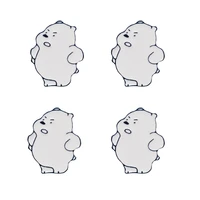 4pcs angry polar bear enamel brooch backpack metal clothes anime badges lapel pin collar brooches for women