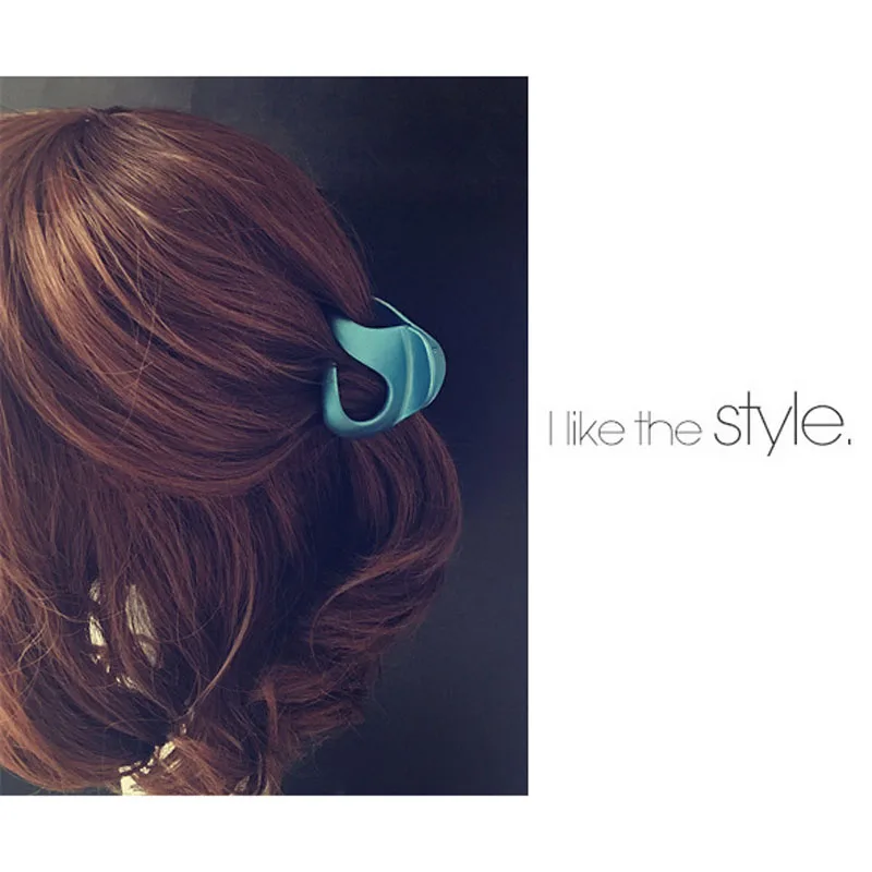 Простая женская заколка для волос большая акриловая одноцветная Заколка-краб |