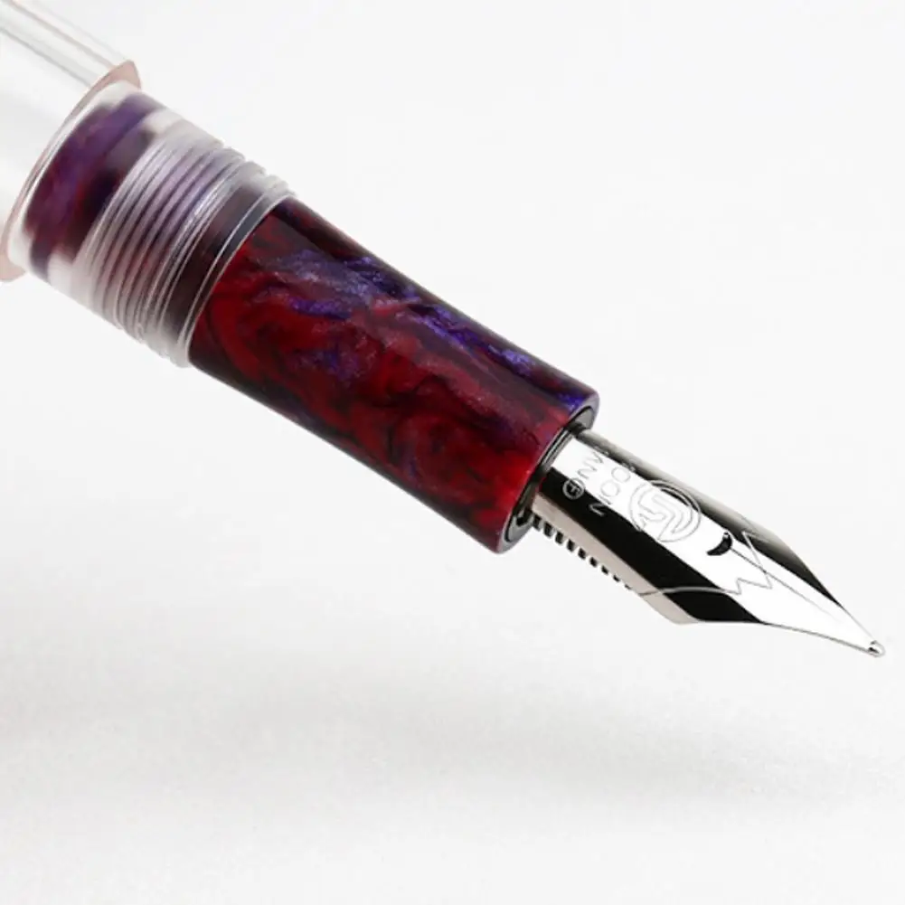 NEW C1 Dropper Fountain Pen Fully Transparent Large-Capacity Fine Gift Fashion Ink Two-color Iridium random Storing E2H3 |