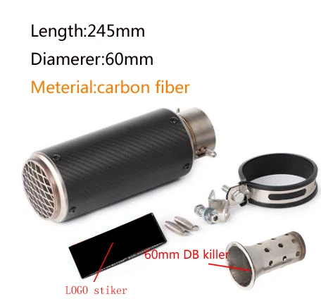 a4-60mm 51 мм/60 мм выхлопная труба мотоцикла с DB killer выхлопная труба мотоцикла глушитель для gp-project выхлопная труба из углеродного волокна - Цвет: a4-60mm