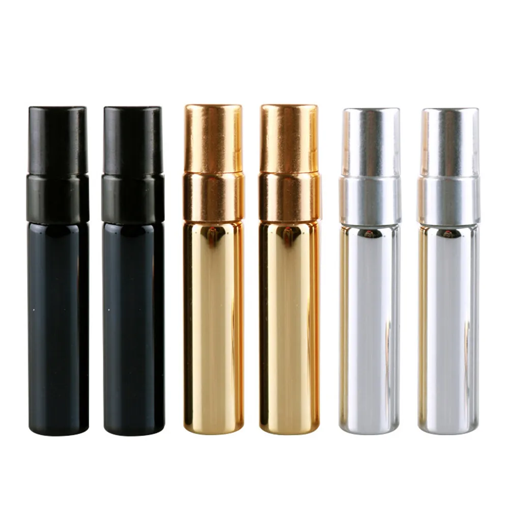 

5ml Portable Uv Glass Refillable Perfume Bottle With Aluminum Atomizer Spray Bottles Sample Empty Containers Jars For Cosmetics