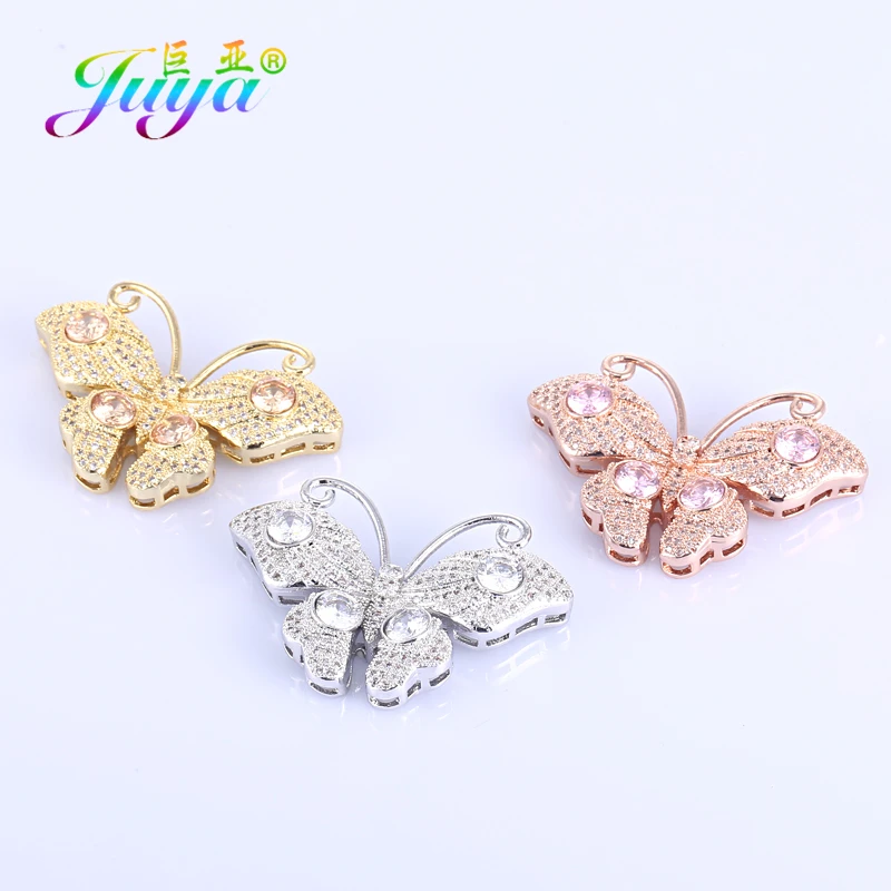 Juya DIY Золотой/Серебряный цвет декоративный соединитель бабочка кулон аксессуары