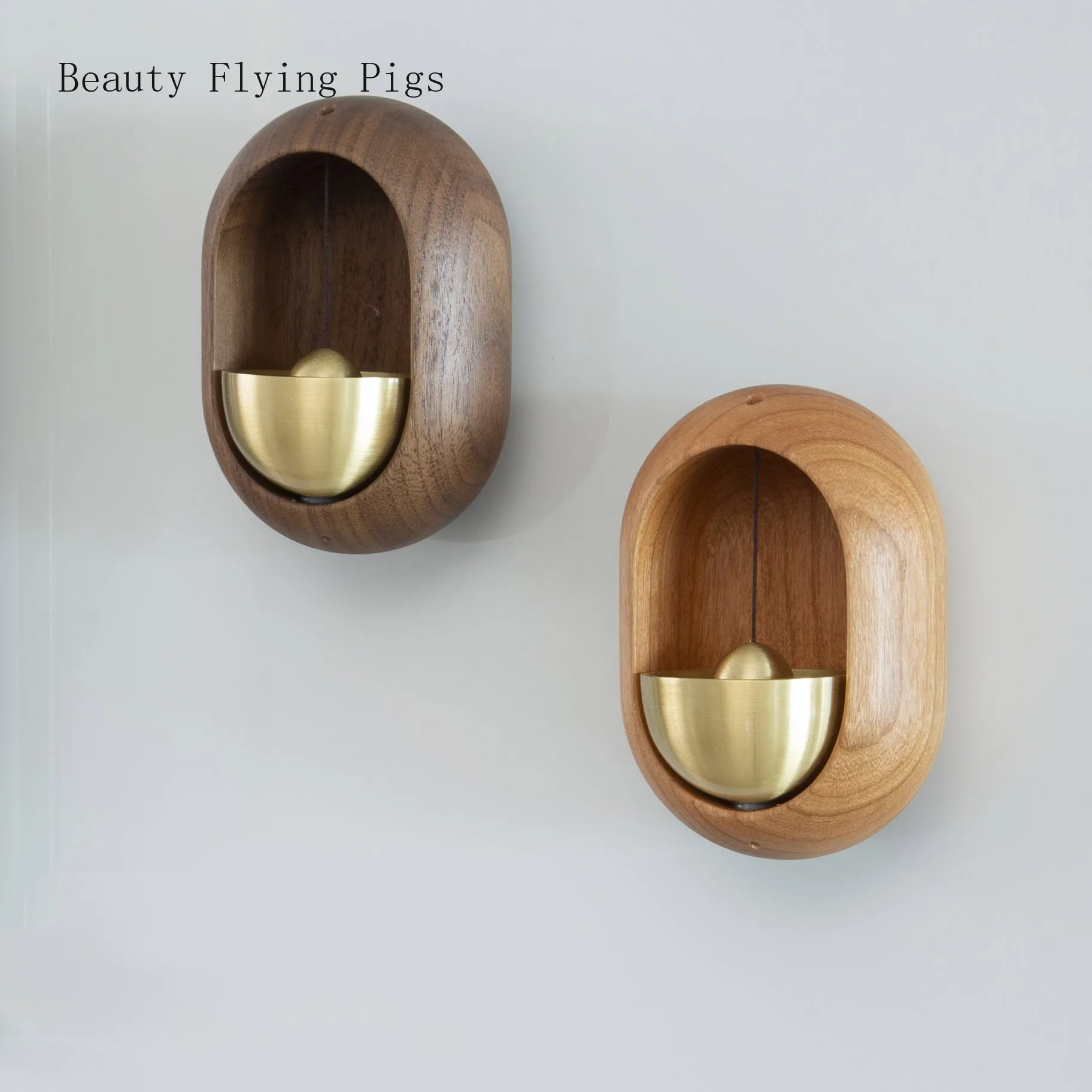 Carill&oacute;n de viento japon&eacute;s de madera maciza con decoraciones navide&ntilde;as magn&eacute;ticas, colgante para balc&oacute;n detr&aacute;s de la puerta, decoraci&oacute;n de jard&iacute;n y hogar, 1 unidad-0