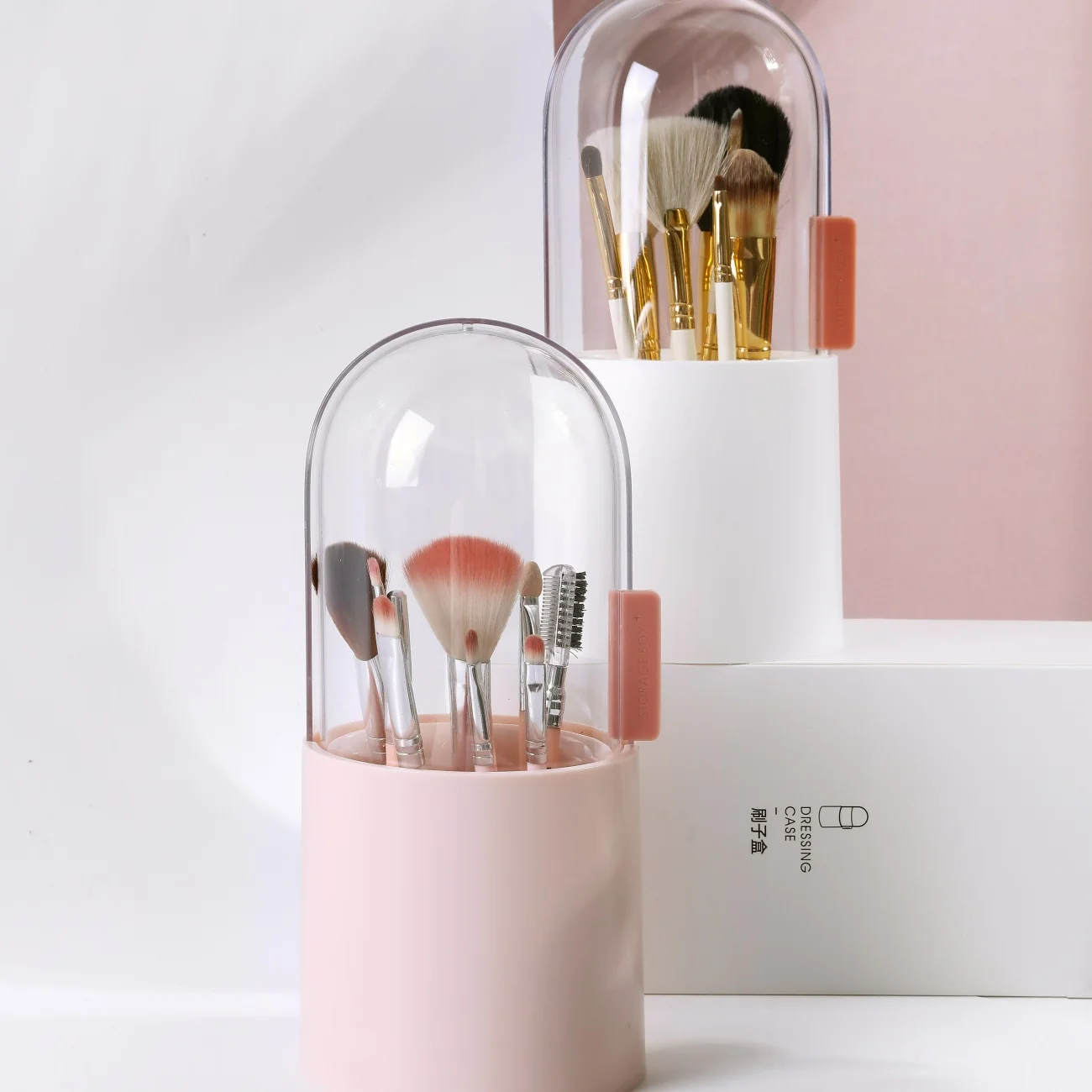 Acrylic Cosmetic Organizer Box Transparent Rotating Makeup Brush Case Nail Polish Lipstick Holder Eyebrow Pencil Storage Tube |