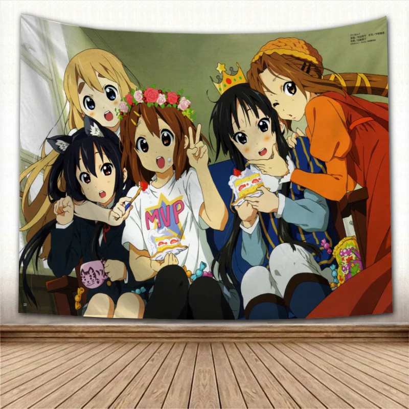New K-ON! Anime Wall Hanging Tapestry Home Party Decorative Tapestries Photo Background Cloth Table Cloth Wall Tapestry