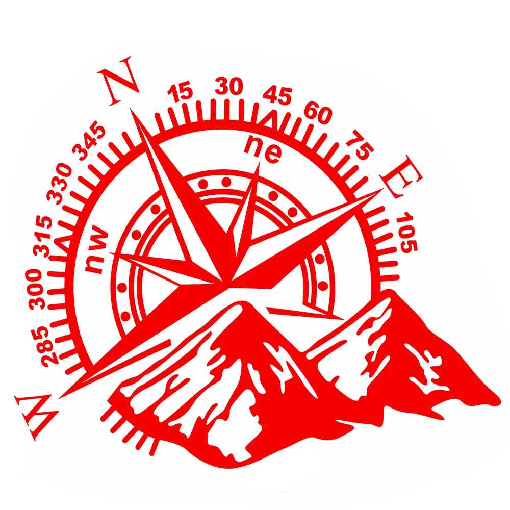 

LEEPEE For Auto Window Motorcycle Decor Off-road Mountain Compass Car Sticker Funny Vinyl Car-Styling Decals 60*50cm Art Design