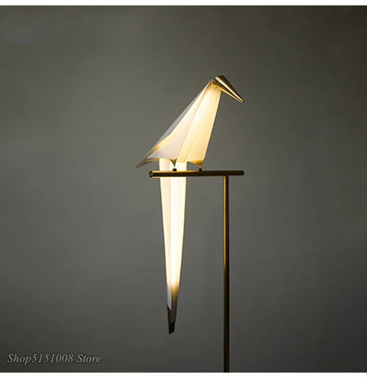 Птица Бумага Напольная Лампа в скандинавском стиле золотой напольный светильник