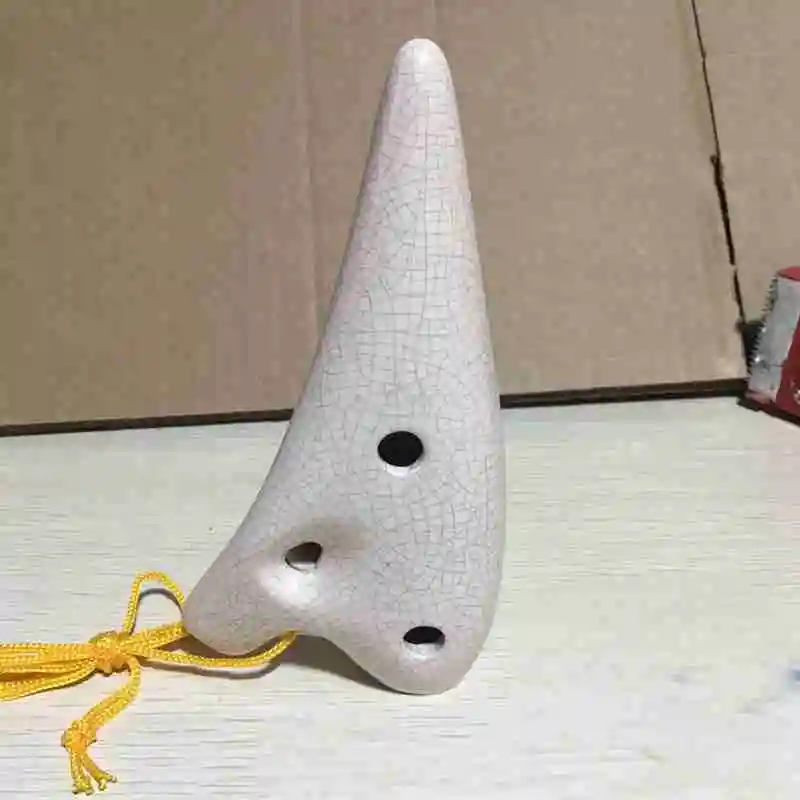 Ocarina Flute 12 Hole Alto C Ceramic Instrument White Best Gift |