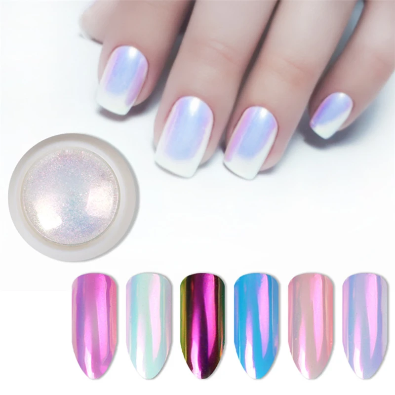 Jewelry Glitter Pink Color Shell Powder Mermaid Pearl Mirror Nail Neon Rub for Nails | Красота и здоровье