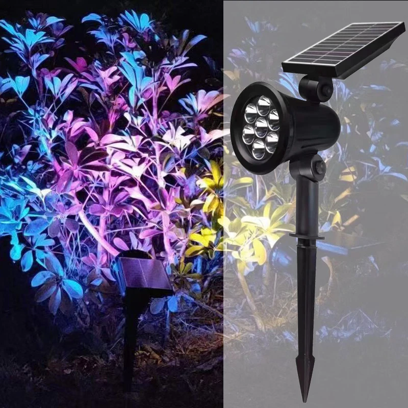 

4 7 Leds Outdoor Solar Garden Light White RGB Led Lawn Ground Lamp Waterproof Landscape Spotlights for Garden Decoration