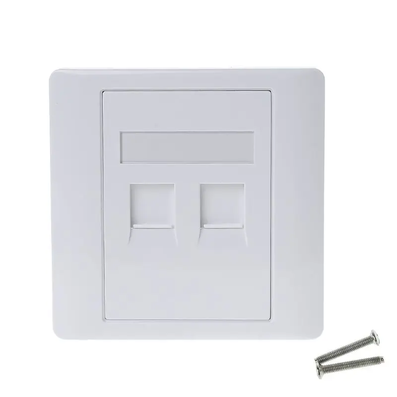 

86 Type White Faceplate Wall Plate Socket Four Ports Network LAN Telephone Panel RJ45 Plug