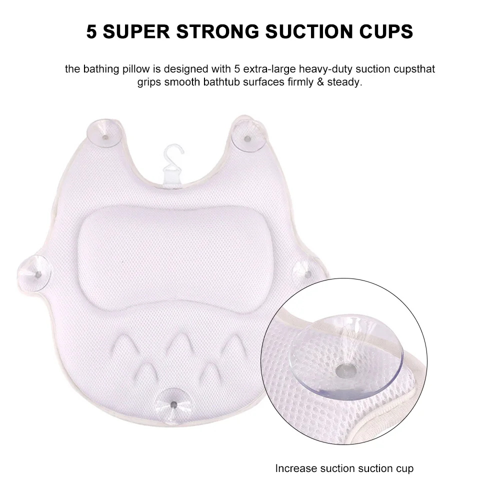 3D подушка в форме совы для ванны Нескользящая на присоске удобная головы шеи дома