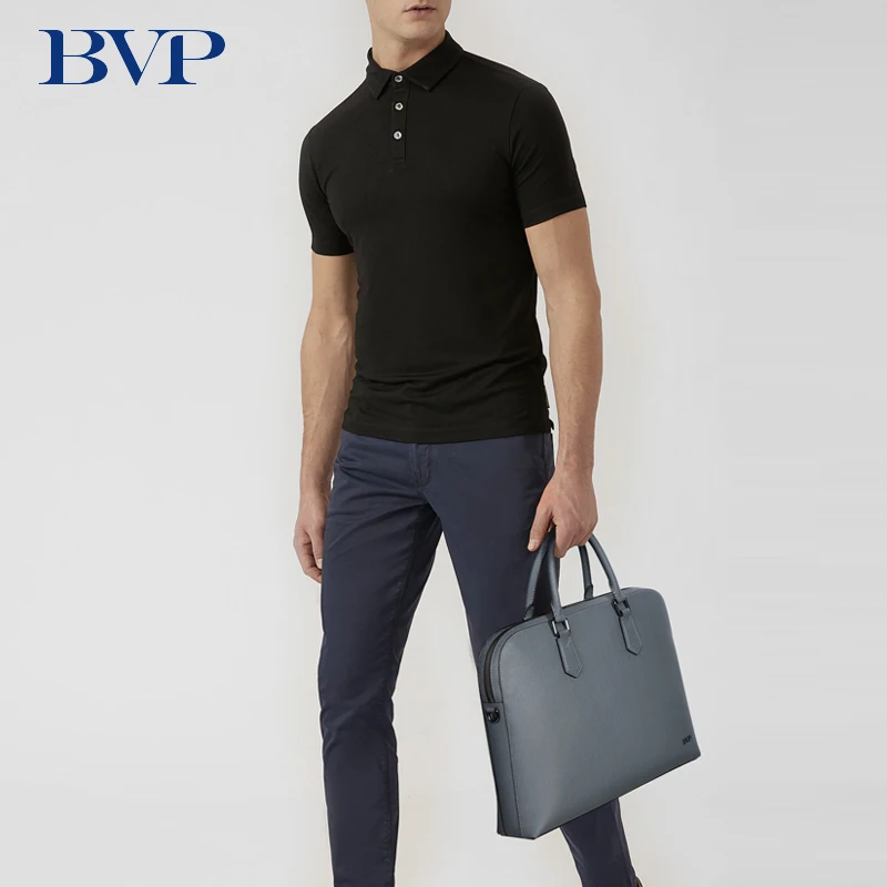 Брендовый мужской портфель BVP сумка-мессенджер из натуральной кожи дорожная