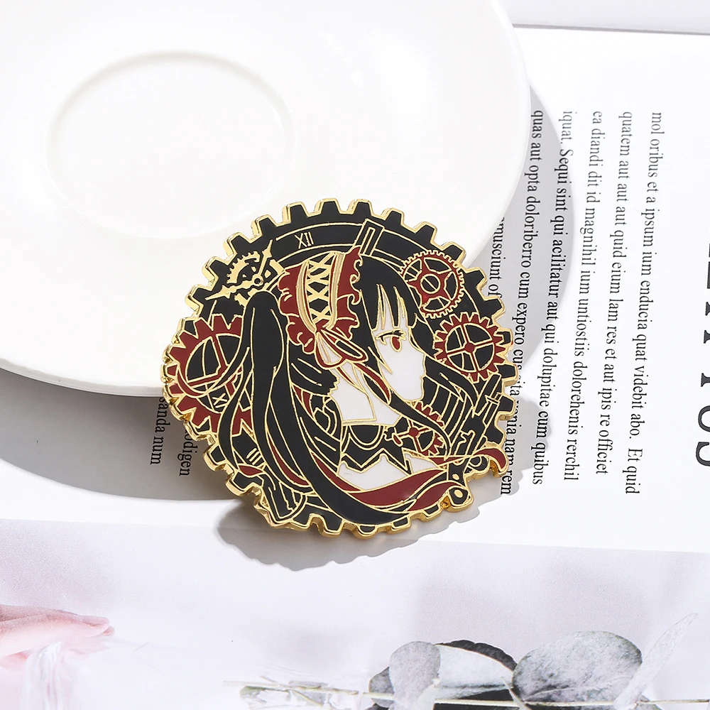 Эмалированные булавки для аниме свидания и прямого эфира изысканный значок