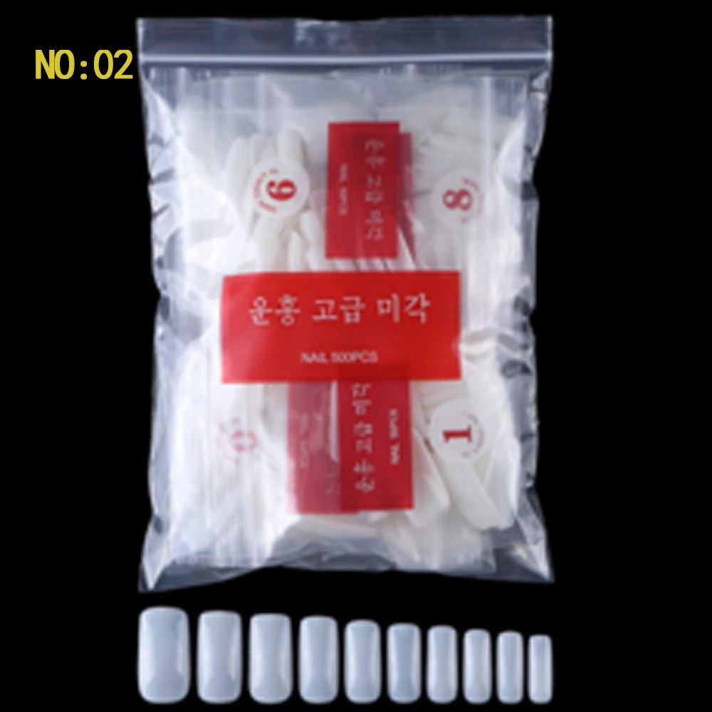 500 шт. накладные ногти прозрачные акриловые французские много видов на выбор 10