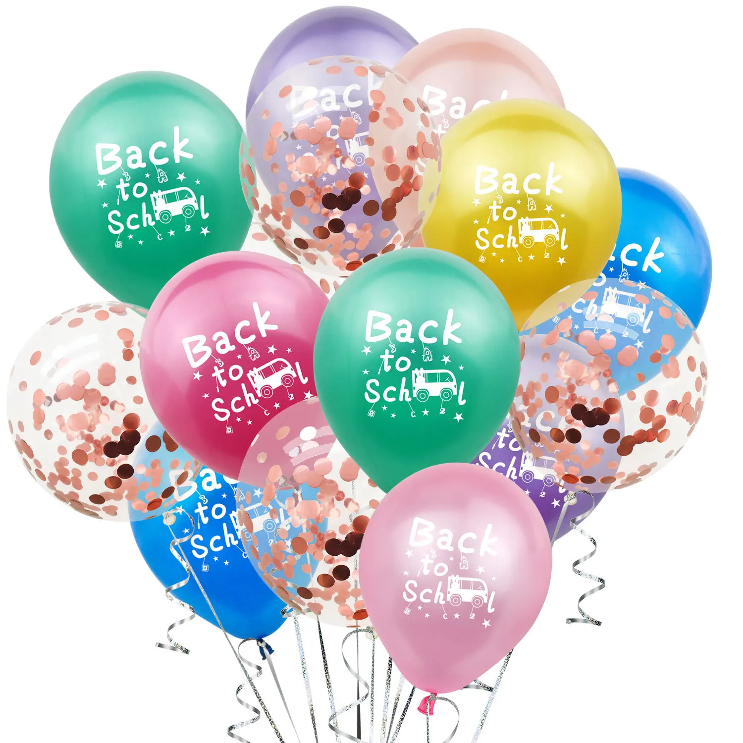 15 шт./лот конфетти Воздушные шары 12 дюймов красочные back to school латексные воздушные