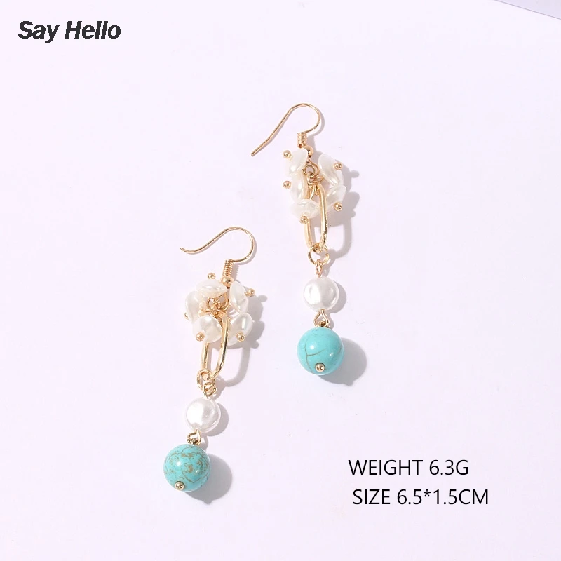 Женские серьги с инкрустированным камнем SAY HELLO подвески из металлического